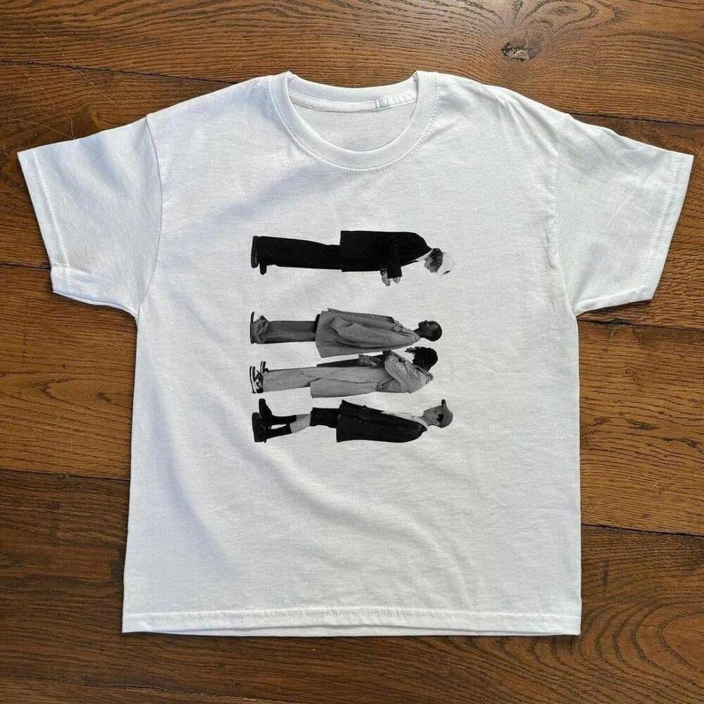 White A-Team Tee With Black Graphics